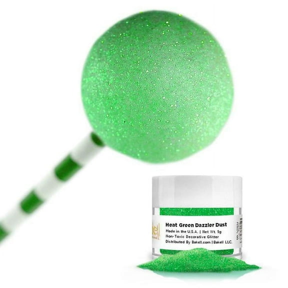 Bakell - Heat Green Dazzler Dust - Arts and Crafts Glitter - UV Reactive, 5g Jar