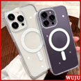thumbnail image 2 of WUJU Crystal Clear Acrílico Duro Inalámbrico Carga Magnética Funda Compatible Para iPhone 11 12 13 14 Pro Max 14 Plus mini X XR XS 7 8 SE Transparente A Prueba De Golpes, 2 of 4