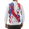 thumbnail image 4 of Men's Patriotic Star-Patterned Sleeveless Sweater Vest Red White And Blue Knit V-Neck Tank Top, 4 of 5