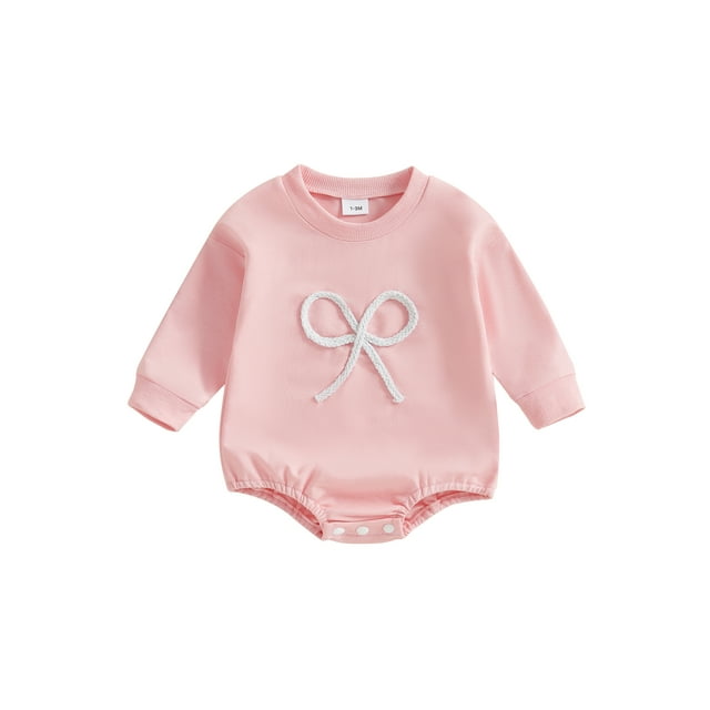 Gupgi Chandail en Molleton pour Bébé Filles 1 3 6 12 18 Mois Body à Nœud Manches Longues Col Rond Combinaisons d'Automne