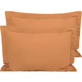 thumbnail image 1 of FLXXIE Juego de 2 fundas de almohada de microfibra King, resistentes a la decoloración, a las arrugas y al encogimiento, suaves fundas de almohada con cierre de sobre, fundas Euro Sham (bronceado, 20, 1 of 5