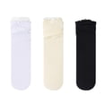 thumbnail image 7 of MKOSPLRT 6-14 Years Big Girls Socks 3 Pairs Toddlers Ruffle Sock Girl's Knee-High Stockings Kids Cozy Warm Solid Color Long Socks, 7 of 7