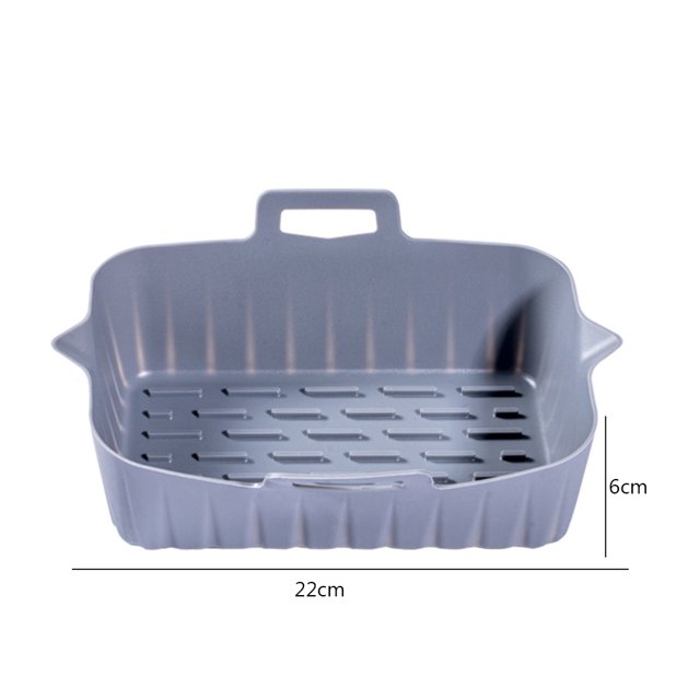 Olla de silicona para freidora de aire, impermeable, reutilizable para el hogar, cocina, horno, vapor (gris) Hugtrwg Libre de BPA