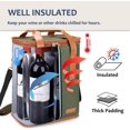 thumbnail image 3 of 6 Bottle Wine Carrier, Insulated and Padded Wine Carrying Cooler Tote Bag with Handle and Adjustable Shoulder Strap for Travel or Picnic, Wine Lover Gift, Oliver, 8.6" x 7.1" x 12.5"., 3 of 7