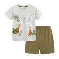 thumbnail image 1 of Liyamei Tenue d'Été Décontractée pour Garçons, T-Shirt à Col Rond et Shorts (2 Ans 7 Ans), Gris 4-5 Ans, 1 of 5