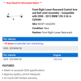 thumbnail image 2 of Front Right Lower Rearward Control Arm and Ball Joint Assembly - Compatible with 2008 - 2013 BMW 135i 3.0L 6-Cylinder 2009 2010 2011 2012, 2 of 2
