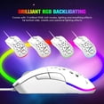 thumbnail image 3 of MAGIC-REFINER D19 Wired Gaming Mouse, 12,000 DPI Ergonomic Mouse with 7 Programmable Buttons, 12K Optical Sensor, 1ms, 13 RGB Backlit Modes, 6 Adjustable DPI, Adjustable Weights, for PC/MAC, White, 3 of 12