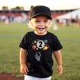 thumbnail image 4 of Olive Loves Apple 2nd Birthday Rocket Astronaut Themed T-Shirts with Moon Balloon and Planets for Boys and Girls Black Shirt 2T, 4 of 7