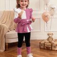 thumbnail image 5 of NOLDARES Toddler Baby Girl Clothes Graphic Fall Winter Outfit Long Sleeve Sweatshirts and Pants Newborn Infant Set(Red,12-18 M), 5 of 9