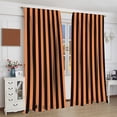 thumbnail image 4 of Stripes Curtains, Geometric Vertical Stripes Retro Style Black Orange Window Treatments, Rod Pocket Thermal Insulated Drapes 2 Panels Set for Bedroom Living Room Classroom, 72"W X 63"L, 4 of 8