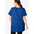 thumbnail image 2 of Woman Within Plus Size Perfect Short-Sleeve Shirred V-Neck Tunic, 2 of 6