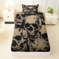 thumbnail image 3 of Castle Fairy Retro Graffiti Skull Twin Sheets 3pcs,Beige Splash Dot Allover Pattern Bedding,Cream Black,1 Fitted Sheet,1 Flat Sheet and 1 Pillowcase, 3 of 6