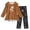 Coffee-SqUT5, variant on OJSFQUFP Girls Flutter Long Sleeved Top Slim Fit Trousers for Home Outdoor Wear Casual and Stylish Bow Print Girls 2Piece Set