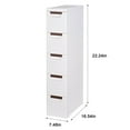 thumbnail image 3 of VECELO Bathroom Stackable Storage Combination, Floor Standing Side Cabinet, Moveable Plastic Narrow Slim Corner Slide Out Drawer Storage Cabinet for Bedroom Kitchen, White, 3 of 10