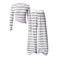 thumbnail image 3 of JAJAHO Girls 2 Piece Outfits Striped Long Sleeved Crew Neck Tops And Wide Leg Pants Set For Kids 8-13Y, 3 of 9