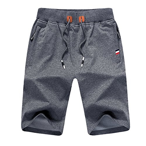 JustSun Mens Shorts Casual Classic Fit Joggers Shorts with Elastic Waist Pockets