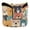 Colorful Cute Dogs Face, variant on Haosy Blue Gingham Checker Pattern Golf Mallet Putter Cover Strong Magnetic Leather Golf Club Headcover Closure