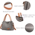 thumbnail image 4 of Canvas Tote Bag for Women，Overnight Carry-on Duffel Shoulder Bag, Big Opening Teacher Bag Gray, 4 of 5
