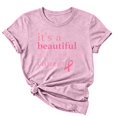 thumbnail image 5 of IMENGL Tops for Women Short Sleeve Casual Neck Printed Graphic Tee Daily Outfits Loose Basic Women's Short Sleeve T Shirts,M-XXXL, 5 of 6