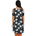 thumbnail image 3 of ANYJOIN Women's Cold Shoulder Short Sleeve Swing Mini Dress Party Dress with Pocket, 3 of 5