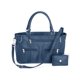 thumbnail image 1 of Bolso de mano de microfibra con 6 bolsillos y cremallera, color azul marino, de Collections Etc., 1 of 3