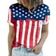 thumbnail image 1 of Blusa de manga corta informal con estampado de día de la independencia de cuello redondo de verano para mujer Fridja hjk5464, 1 of 5
