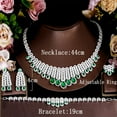 thumbnail image 5 of Green Cubic Zirconia Drop Women Necklace Bracelet Earrings Ring CZ Jewelry Set, 5 of 9