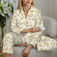 thumbnail image 5 of KLL Funny Pigs Print Women's Long Sleeve Pajamas with Pants Sleepwear Loungewear 2 Set-Small, 5 of 7