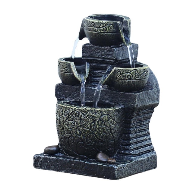 Yuarrent Tabletop Fountain Meditation Illuminated Flowing Water Home Fountains Decor Humidificadores tipo 5
