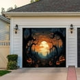thumbnail image 3 of TOPRenddon Halloween Garage Door Banner, Garage Door Backdrop Halloween Decorations with Bat Pumpkin Castle Holiday Party Background Cover for Garage Wall Door Decor, 3 of 4
