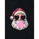 thumbnail image 3 of Playera Deportiva Manga Corta Mujer Dry-FitCasual Crew Neck T-Shirt for Women with Cool Santa Print - 100% Polyester, Medium Stretch, Knit Fabric, Hip-Hop Style, Short Sleeve Top for Spring/Summer/F, 3 of 8