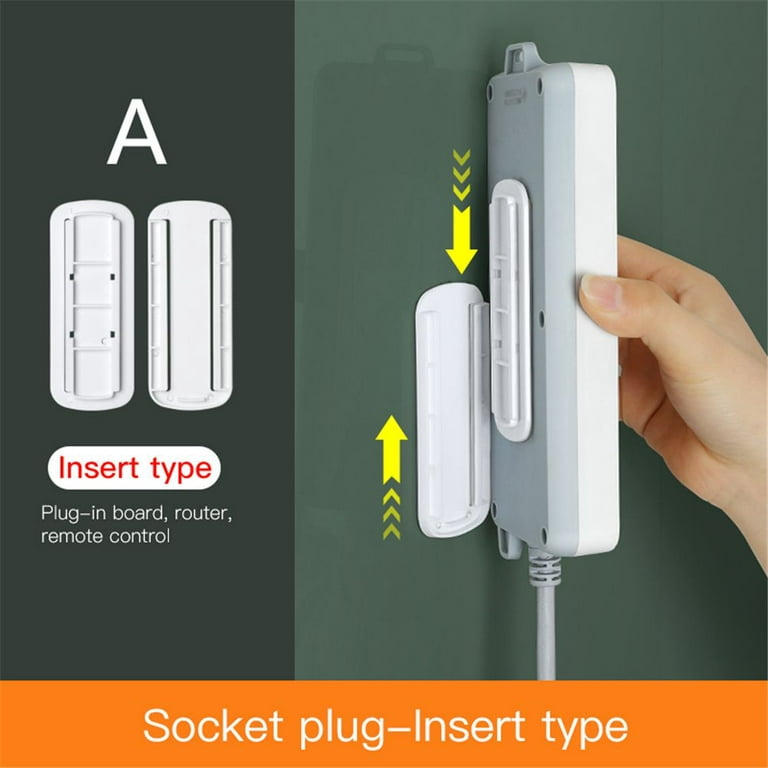 Self Adhesive Power Strip Fixator Socket Holder Mount Punch-Free  Wall-Mounted Desktop Socket Fixer Organizer