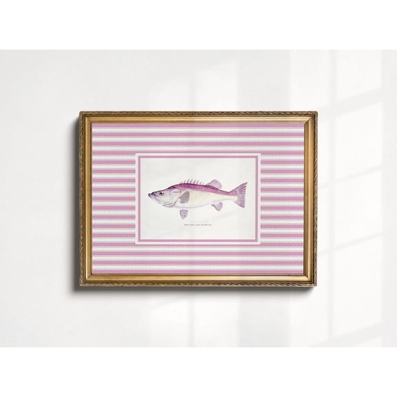 Nautical Fish Nancy Meyers Wall Art, Fisherman Aesthetic, Cottage Core Preppy Print, Old Money Aesthetic Grandmillenial French Country Decor Poster, Unframed Poster Size 8x12