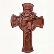 Handicraft Wooden Crown of Thorns Jesus Christ Crucifixion Cross, Home Wall Decoration