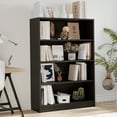 thumbnail image 2 of Syemin Book Stands Bookshelf 4 Shelf Wood Bookcase 48 Inches Tall Wide Manga Storage for Living Room Bedroom Office Library, Black, 2 of 5