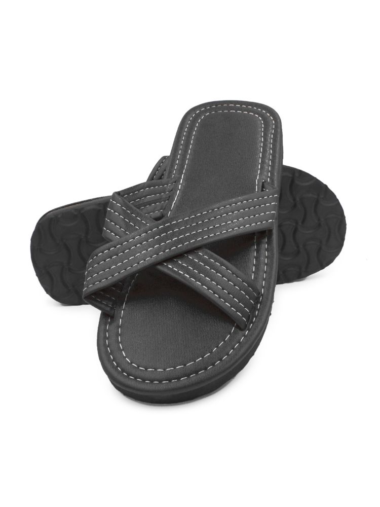 SLM Men's Flip Flop Criss-Cross Sandals Faux Leather Open Toe Shoes - image 3 of 4