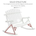 thumbnail image 6 of Outsunny Outdoor Wooden Rocking Chair, Double-Person Adirondack Rocking Patio Chair with Rustic High Back, Slatted Seat and Backrest for Indoor, Backyard, Garden, White, 6 of 9