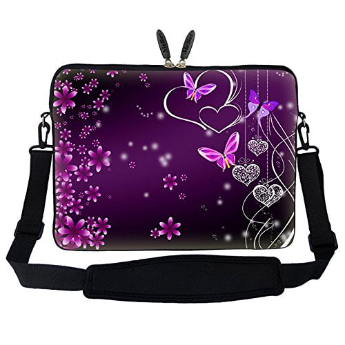 Pink and Black Butterfly 10 Inch Protective Laptop Sleeve Ultrabook Notebook Carrying Case Compatible with MacBook Pro MacBook Air Tablet Briefcase Bag 