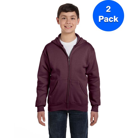 Boys ComfortBlend EcoSmart Full-Zip Hood P480 (2 PACK)