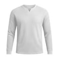 thumbnail image 4 of KHONTS Men's Waffle Thermal Long Sleeve Shirts V Neck Lightweight Tops Casual Pullover Undershirts White XL, 4 of 4