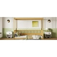 thumbnail image 5 of Canopy Bed Frame with Guardrails for Kids, Twin Size Floor Bed with Four Poster Design, Natural Pine Wood Montessori Bed, Low Profile Floor Bed with 21.45-Inch Guardrail, 5 of 10
