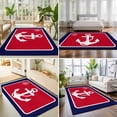 thumbnail image 4 of Area Rugs 5'x7', Nautical Anchor Carpet Runner Indoor Outdoor Rugs Home Decor Aesthetic, Blue Red Coastal Ocean Beach Compass Non Slip Mats Washable Accent Rug for Living Room Bedroom, 4 of 8