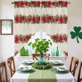 thumbnail image 4 of Swag Curtains Valances for Windows, Red Christmas Poinsettia Short Kitchen Window Curtains Over Sink, Beige Cafe Curtains Panel Set Of 2,Rod Pocket, 36 Inches Length, 4 of 9