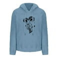thumbnail image 4 of Miluxas Womens Fall Winter Oversized Hoodies Fleece Sweatshirts Dandelion Graphic Drawstring Long Sleeve Plush Pullover Top Light Blue XXL(XXL), 4 of 4