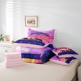 thumbnail image 5 of Manfei Wildlife Elephant 7 Pieces Bedding Comforter Set,Exotic Style Full Bedding Set Lightweight,Purple Pink Fitted Sheet Flat Sheet,Super Cozy Animal Bedroom Decorative,Reversible, 5 of 7