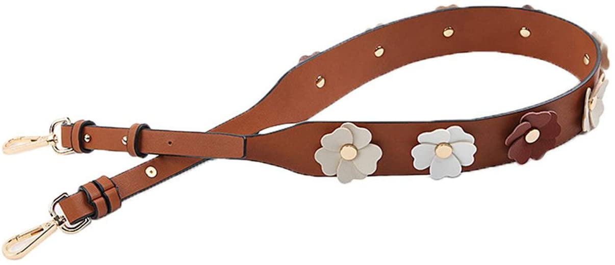 leather flower purse straps