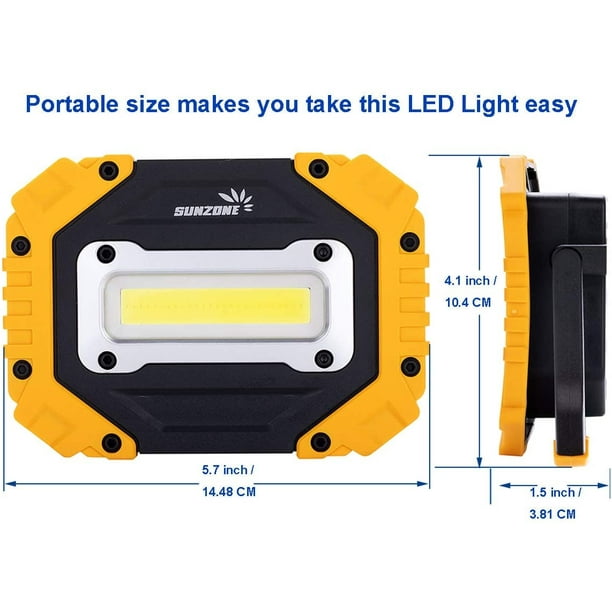 SUNZONE LED Work Light USB Rechargeable COB Flood Light with