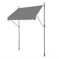 thumbnail image 2 of Tcbosik 78.7" x 47.2" Manual Retractable Awning with Crank Handle, 78.7" -118.1" Height Adjustable Sun Shade, Water Resistant Sunshelter for Backyard, Garden, Patio, Deck, Grey, 2 of 10