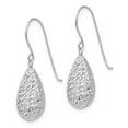 thumbnail image 2 of Primal Gold 14 Karat White Gold Puff Teardrop Earrings, 2 of 4