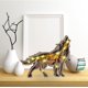 thumbnail image 4 of Adornos de animales de madera, manualidades de madera con decoración de animales del bosque 3D, figura de madera 3D con luz LED, escultura de madera retro para regalo de oficina en casa (lobo) sin ba JAMW Sencillez, 4 of 5